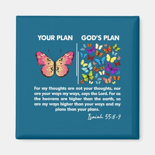 Lustiger Dein Plan Und Gottes Plan Schmetterlinge  Magnet (Vorne)