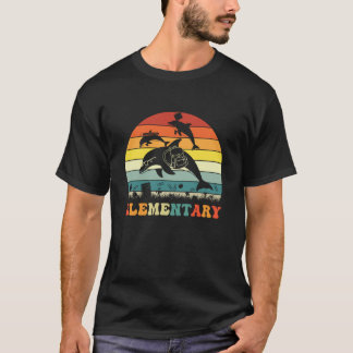 Lustiger Delfin Grundschule Zurück zur Schule Lehr T-Shirt