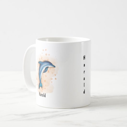 Lustiger Delfin Kaffeetasse (Vorderseite Links)