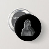 Lustiger denkender Affe Meme neugieriger Affe Brai Button (Vorne & Hinten)