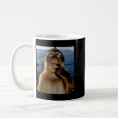 Lustiger denkender Affe Meme neugieriger Affe Brai Kaffeetasse (Links)