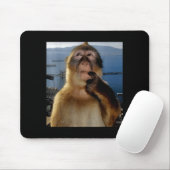Lustiger denkender Affe Meme neugieriger Affe Brai Mousepad (Mit Mouse)