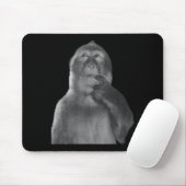 Lustiger denkender Affe Meme neugieriger Affe Brai Mousepad (Mit Mouse)