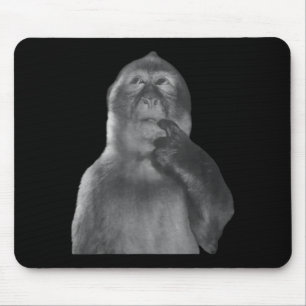 Lustiger denkender Affe Meme neugieriger Affe Brai Mousepad