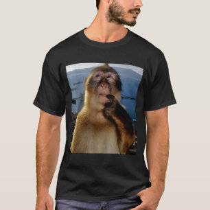 Lustiger denkender Affe Meme neugieriger Affe Brai T-Shirt