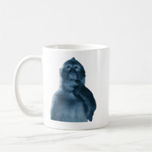 Lustiger Denkender Affe Meme Sarkastische Kunst Kaffeetasse