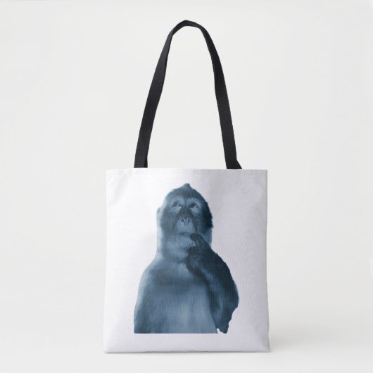 Lustiger Denkender Affe Meme Sarkastische Kunst Tasche (Vorderseite)