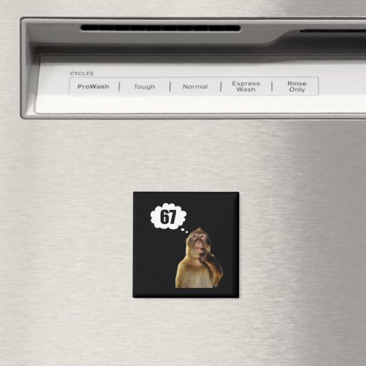 Lustiger denkender Affe Meme Sechs Sieben 6 7 Meme Magnet (In Situ (Geschirrspüler))