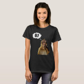 Lustiger denkender Affe Meme Sechs Sieben 6 7 Meme T-Shirt (Vorne ganz)