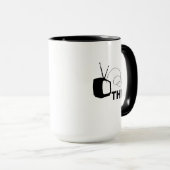 Lustiger Denkender denkt außerhalb der Idiot-Box T Tasse (VorderseiteRechts)