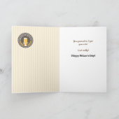 Lustiger der Vatertags-Retro Bier-Aufkleber für Karte (Innenseite)