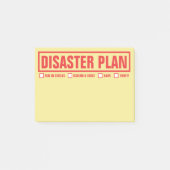 Lustiger "Desaster-Plan" 4" x3 " Post-it Klebezettel (Vorderseite)