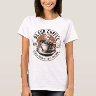 Lustiger Design des Black Coffee Social Club T-Shirt