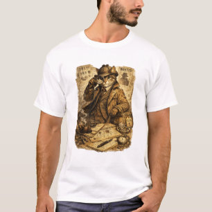 Lustiger Detektiv-Kater Vintage-Mystery-Liebhabe T-Shirt