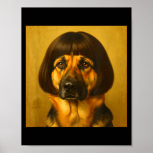 Lustiger Deutscher Schäferhund Bob Frisur Hund Mem Poster