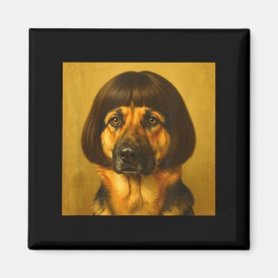 Lustiger Deutscher Schäferhund Bob Haarschnitt Hun Magnet