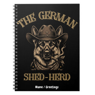 Lustiger deutscher Schäferhund-Cowboy-Deutscher-Sc Notizblock