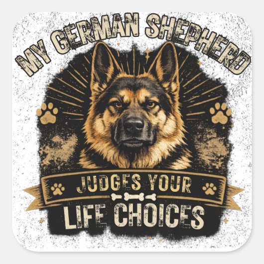 Lustiger Deutscher Schäferhund GSD Aufkleber (Vorderseite)