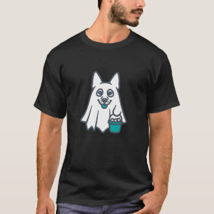 Lustiger Deutscher Schäferhund Halloween-Geist-Tri T-Shirt