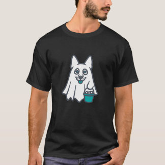 Lustiger Deutscher Schäferhund Halloween-Geist-Tri T-Shirt