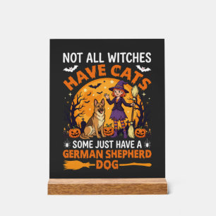 Lustiger Deutscher Schäferhund Halloween Hexe Hund Acrylschild