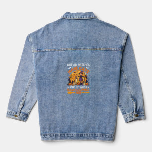 Lustiger Deutscher Schäferhund Halloween Hexe Hund Jeansjacke