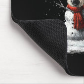 Lustiger deutscher Schäferhund im Schnee Baum Chri Mousepad (Ecke)