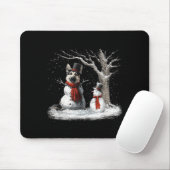 Lustiger deutscher Schäferhund im Schnee Baum Chri Mousepad (Mit Mouse)