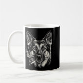 Lustiger Deutscher Schäferhund-Meme, der Zigarette Kaffeetasse (Links)