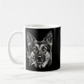 Lustiger Deutscher Schäferhund-Meme, der Zigarette Kaffeetasse (Links)