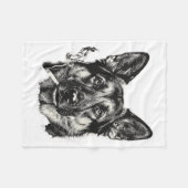 Lustiger Deutscher Schäferhund-Meme mit rauchendem Fleecedecke (Vorderseite (Horizontal))