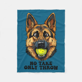 Lustiger Deutscher Schäferhund Tennisball Hundemam Fleecedecke