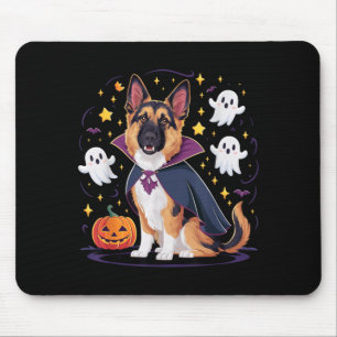 Lustiger Deutscher Schäferhund-Welpe Halloween-Gei Mousepad