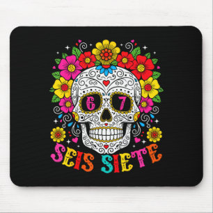 Lustiger Dia De Los Muertos Zucker-Schädel Seis Si Mousepad