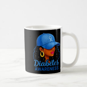 Lustiger Diabetes-Aufklärungsmonat Schwarze Frauen Kaffeetasse