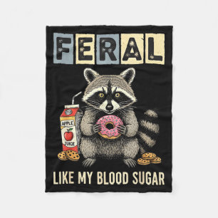 Lustiger Diabetes-Waschbär-Humor Typ Eins Insulin- Fleecedecke