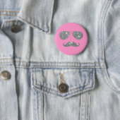 Lustiger Diamant-Schnurrbart mit Brille Button (Beispiel)