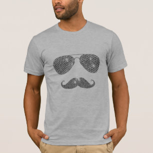 Lustiger Diamant-Schnurrbart mit Brille T-Shirt