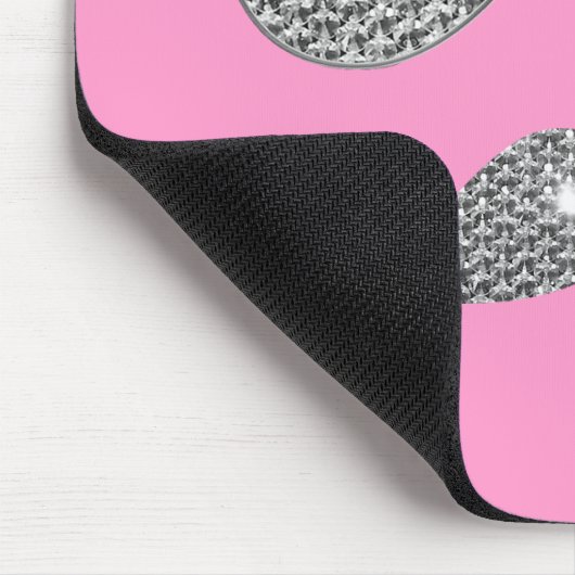 Lustiger Diamant-Schnurrbart mit Gläsern Mousepad (Ecke)