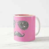 Lustiger Diamant-Schnurrbart mit Gläsern Zweifarbige Tasse (VorderseiteRechts)