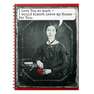 Lustiger Dichter-Emily Dickinson-Valentinstag Notizblock