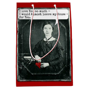 Lustiger Dichter-Emilys Dickinson des Valentines Mittlere Geschenktüte