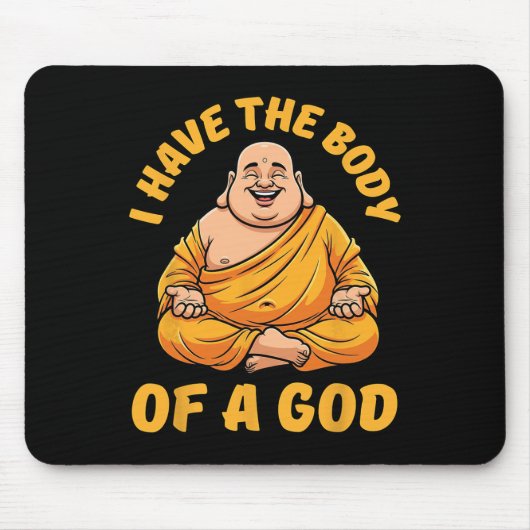 Lustiger dicker Buddha Yoga Meditation Pun Geschen Mousepad (Vorne)