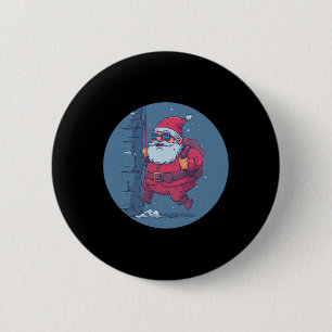 Lustiger dicker Weihnachtsmann an der Wand für Kle Button