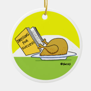 Lustiger die Braten-Türkei-Cartoon mit Gruß-an Keramik Ornament