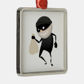 Lustiger Dieb Silbernes Ornament (Rechts)