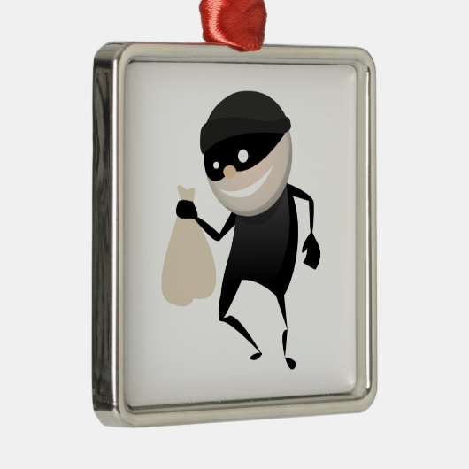 Lustiger Dieb Silbernes Ornament (Rechts)