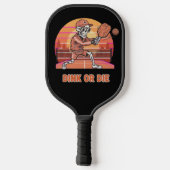 Lustiger Dink oder stirb Pickleball Skelett Retro  Schläger (Rückseite)