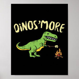 Lustiger Dino Smore Camping Dinosaur Zeltplatz C Poster