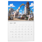 Lustiger Dinosaurier-Astronaut 2027 Wandkalender (Mär 2027)